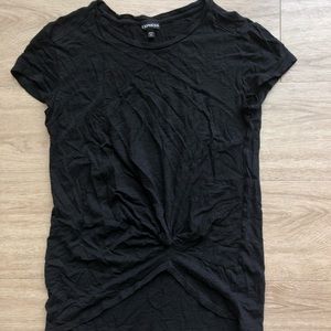 Express black twist front tee